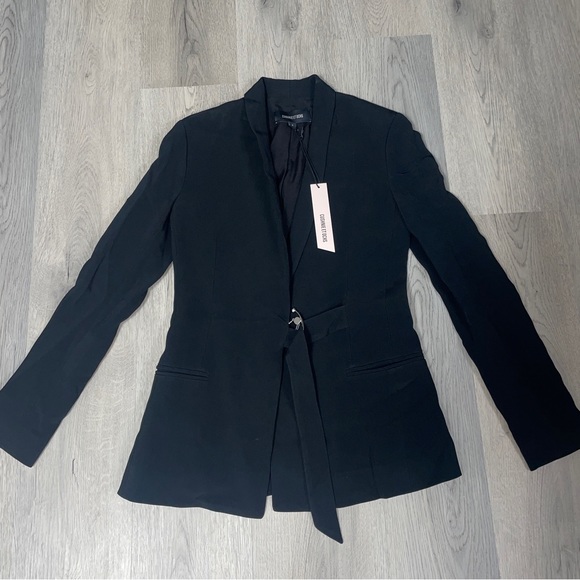 Cushnie Et Ochs Bruna Buckled Black Crepe Blazer - Picture 4 of 6